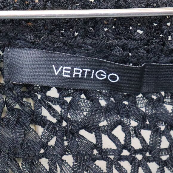 Vertigo Black & White Stripe Loose Open Knit Tunic Sweater Size M New - Picture 3 of 6